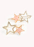 Marbelized Sparkle Star Duo Clip - Colors: Pink Pearlescence & Mother of Pearl White